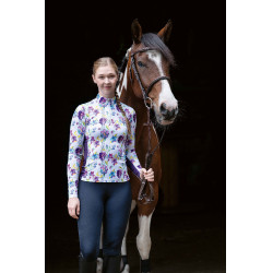 T-shirt funcional Lilac Flower HKM Branco / violeta