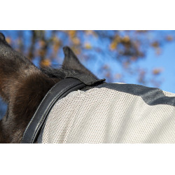 Capa anti-moscas Fringes Style com cobertura de pescoço removível HKM Prateado / cinza Prata