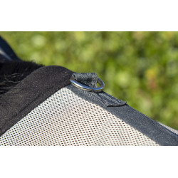 Capa anti-moscas Fringes Style com cobertura de pescoço removível HKM Prateado / cinza Prata