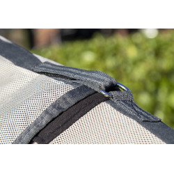 Capa anti-moscas Fringes Style com cobertura de pescoço removível HKM Prateado / cinza Prata