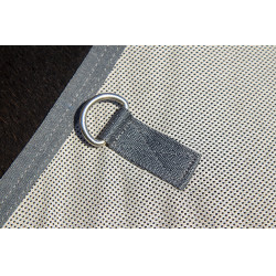 Capa anti-moscas Fringes Style com cobertura de pescoço removível HKM Prateado / cinza Prata