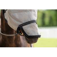 Máscara anti-moscas com proteção destacável para narinas HKM Prateado / preto Prata Máscara anti-moscas com proteção destacável para narinas HKM Prateado / preto Prata