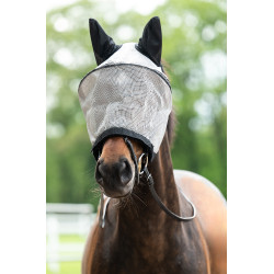 Máscara anti-moscas com proteção destacável para narinas HKM Prateado / preto Prata Máscara anti-moscas com proteção destacável para narinas HKM Prateado / preto Prata