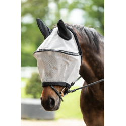 Máscara anti-moscas com proteção destacável para narinas HKM Prateado / preto Prata Máscara anti-moscas com proteção destacável para narinas HKM Prateado / preto Prata