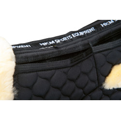 Tapete de pele de carneiro verdadeiro HKM Preto / natureza