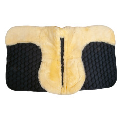 Tapete de pele de carneiro verdadeiro HKM Preto / natureza