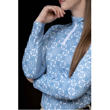Camiseta funcional Minimal de mangas compridas HKM Azul fumaça / branco Camiseta funcional Minimal de mangas compridas HKM Azul fumaça / branco
