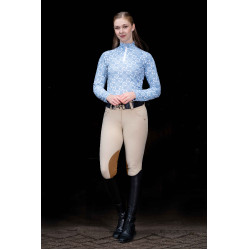 Camiseta funcional Minimal de mangas compridas HKM Azul fumaça / branco