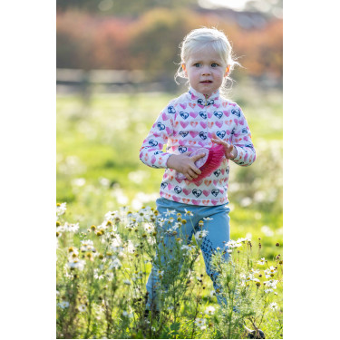 Camiseta funcional Hearts Kids HKM Branco / rosa vivo Camiseta funcional Hearts Kids HKM Branco / rosa vivo