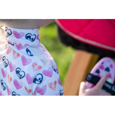 Camiseta funcional Hearts Kids HKM Branco / rosa vivo Camiseta funcional Hearts Kids HKM Branco / rosa vivo