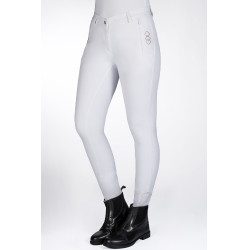 Calça Alexis com fundo integral em silicone HKM Branco Calça Alexis com fundo integral em silicone HKM Branco