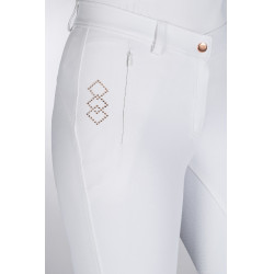 Calça Alexis com fundo integral em silicone HKM Branco Calça Alexis com fundo integral em silicone HKM Branco