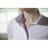 Polo de competição Hunter de mangas curtas HKM Branco Polo de competição Hunter de mangas curtas HKM Branco