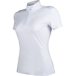 Polo de competição Hunter de mangas curtas HKM Branco modelo antigo