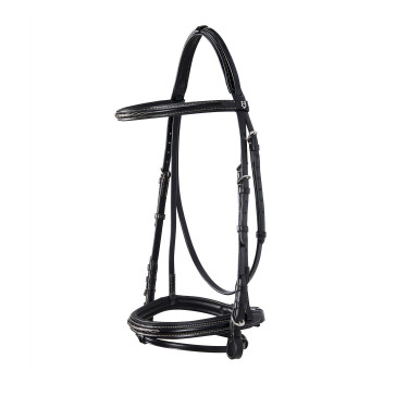 Brida inglesa de couro com bordados Deco Equestro