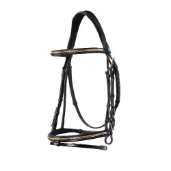 Bridão inglês de couro clincher sem rédeas Equestro