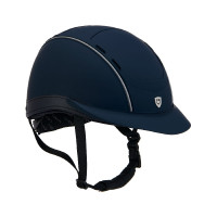 Capacete Phantom com logotipo frontal e inserções em couro Equestro Marinho