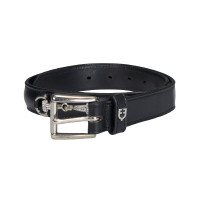 Cinto inglês de couro com freio eggbutt e strass Equestro Preto / prata
