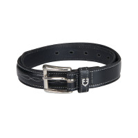 Cinto de couro com bordado artesanal Equestro Preto