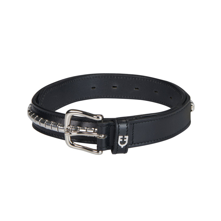 Cinto de couro com tachas prateadas Equestro