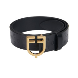 Cinto de couro com logotipo e fivela com logotipo Equestro
