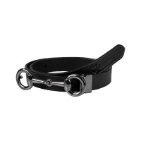 Cinto feminino com fivela de embocadura Equestro Preto / preto