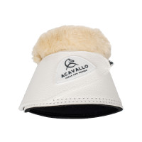 Sinos em couro ecológico com lã sintética e fecho de velcro Acavallo Branco Sinos em couro ecológico com lã sintética e fecho de velcro Acavallo Branco