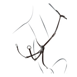 Peitoral de couro ajustável Equestro Castanho escuro Peitoral de couro ajustável Equestro Castanho escuro