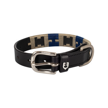 Coleira de couro para cão com padrão geométrico Polo H Equestro Coleira de couro para cão com padrão geométrico Polo H Equestro