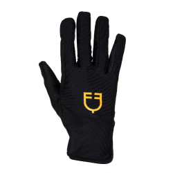 Luvas femininas em lycra especial com logotipo Equestro Preto