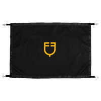 Porta de box com logotipo em silicone Equestro Preto / amarelo