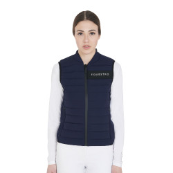Colete feminino corta-vento em tecido técnico Equestro Marinho Azul-marinho