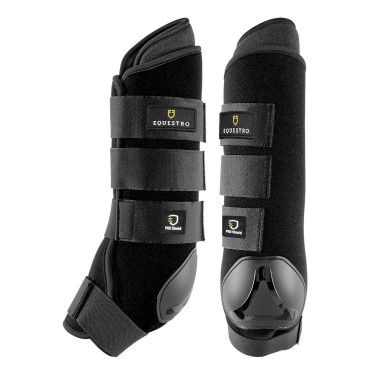 Guêtres de descanso em neoprene/algodão com reforço em plástico Equestro, conjunto com 2 Guêtres de descanso em neoprene/algodão com reforço em plástico Equestro, conjunto com 2