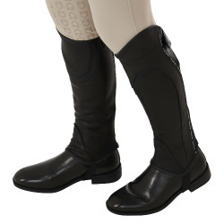 Mini-chaps de couro macio infantil com faixa elástica Equestro