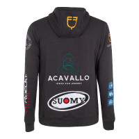 Sweatshirt com capuz masculino com multi-logotipo Equestro Asfalto