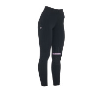 Legging justo em tecido técnico elástico feminino Kao Equestro Preto / lilás