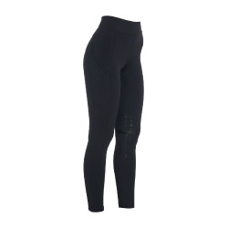 Legging ajustado em tecido técnico elástico feminino Kao Light Equestro Preto / preto Legging ajustado em tecido técnico elástico feminino Kao Light Equestro Preto / preto
