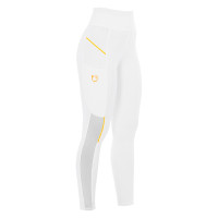 Legging justo feminino com inserções em micro-mesh Equestro Branco