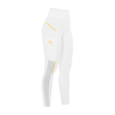 Legging justo feminino com inserções em micro-mesh Equestro Branco