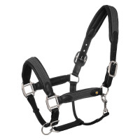Caveção de couro com inserções de nylon trançado Equestro Preto / cinza
