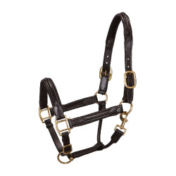 Cabezada de couro superior Equestro Castanho escuro Cabezada de couro superior Equestro Castanho escuro