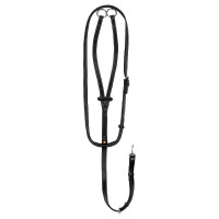 Martingale de couro com pespontos contrastantes Equestro Preto