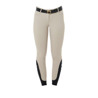 Calça feminina com grip integral Aria em tecido técnico Equestro Oxford bronzeado