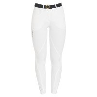 Calça feminina com grip no joelho em tecido técnico Clio Equestro Branco