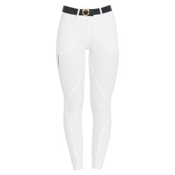 Calça feminina com grip no joelho em tecido técnico Clio Equestro Branco Calça feminina com grip no joelho em tecido técnico Clio Equestro Branco