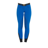 Calça feminina com grip no joelho em tecido técnico Xeni Equestro Azul royal