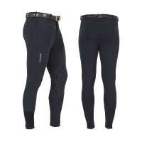 Calça masculina Zeus com grip no joelho em algodão elástico Equestro Marinho Azul-marinho Calça masculina Zeus com grip no joelho em algodão elástico Equestro Marinho Azul-marinho