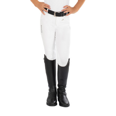 Calça Kasumi infantil em material elástico Equestro Branco