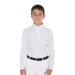 Polo de competição masculino de mangas compridas com botões Equestro