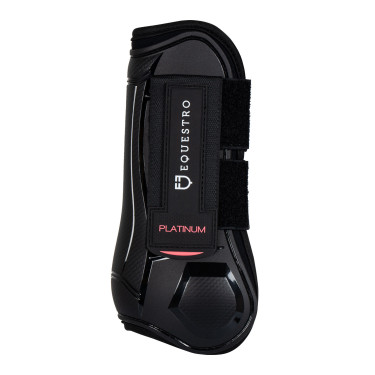Guétegas anatômicas com fecho duplo de velcro Platinum Equestro Preto